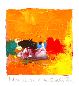 Hiroshi Matsumoto 9x9 abstract painting